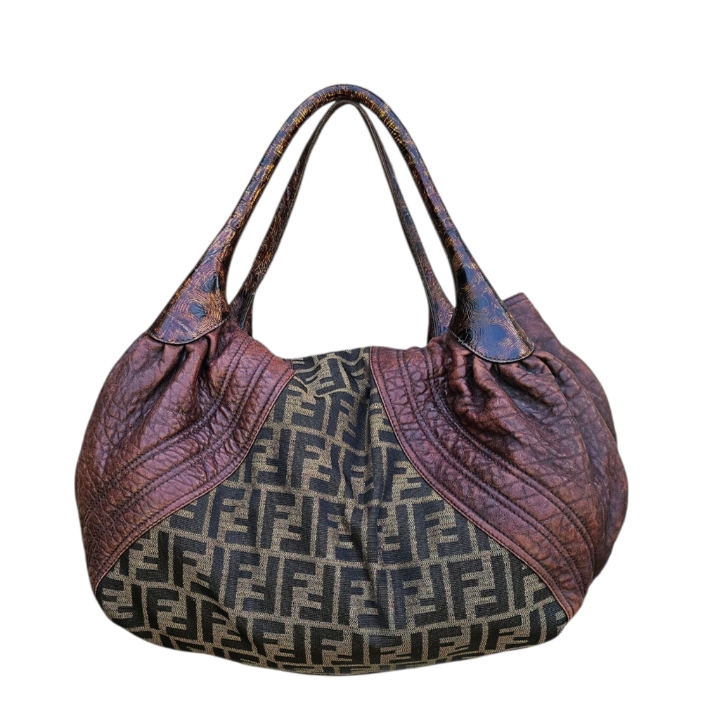 Fendi Zucca Brown Shoulder Spy Bag - Picture 6 of 10